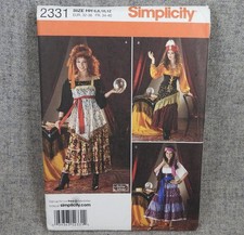 Simplicity 2331 Misses Gypsy Fortune Teller Seer Blouse Skirt size 6-12 Uncut