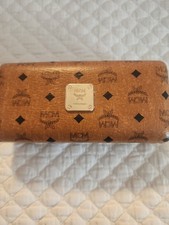 MCM Authentic Hardshell Eyeglass Case Cognac Brown 6 x 2 x 1.25