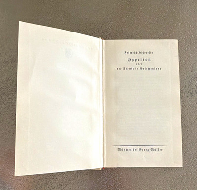 Hyperion oder der Eremit in Griechenland Hölderlin, Friedrich (Deutsch)
