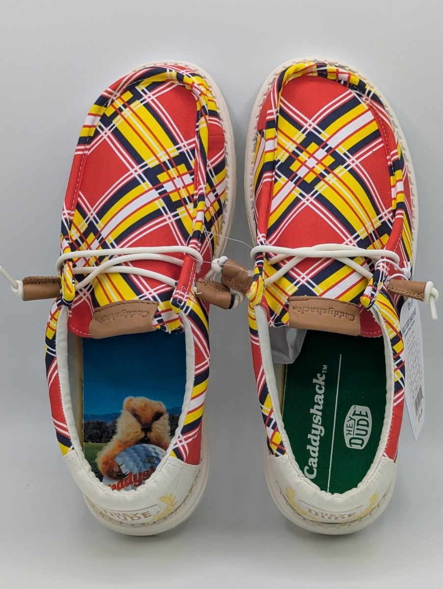 Hey Dude x CaddyShack Men's Size 14 Wally Plaid Slip-On Shoes Mr