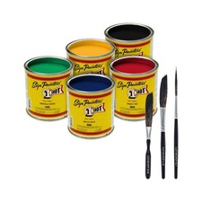Latas de 1/4 pinta de letras y rayas de 5 colores One-Shot con tira extra...