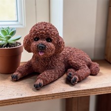 Cute 3D Teddy Dog Resin Craft Ornament for Home And Car Decoration 13cm