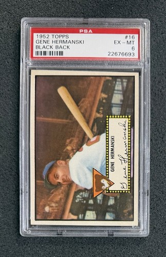 1952 Topps - #16 Gene Hermanski (Black) - PSA 6