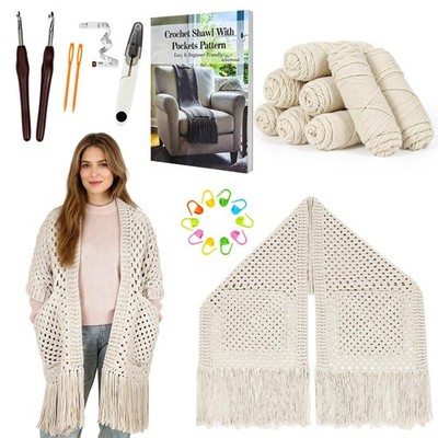 Arborthread Crochet Kit for Beginners, Easy Medium to Large, Light Khaki 