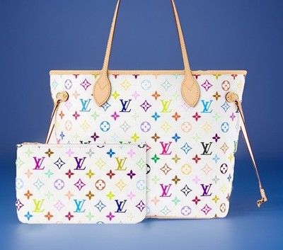 4p Louis Vuitton Murakami LV x TM Multicolor Neverfull MM M27787