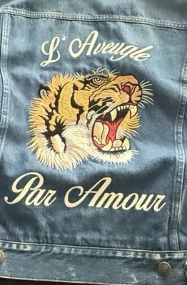 GUCCIデニムライダースジャケット gucci denim jacket tiger embroidery men's small size46 | eBay
