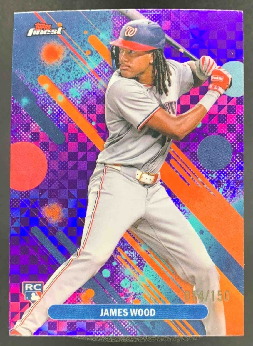 James Wood 2025 Topps Finest Common Purple X-Fractor RC Nationals /150