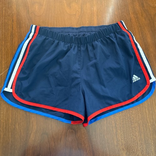 Adidas Running Aeroready Shorts Damen M rot weiß und blau