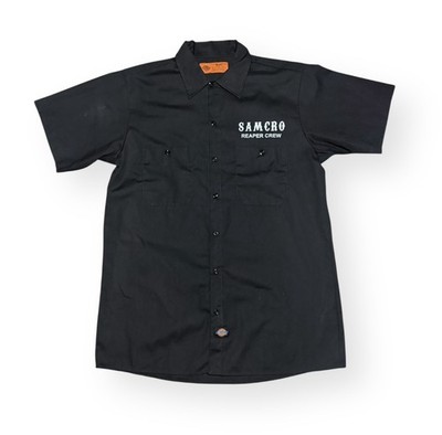 Dickies Sons Of Anarchy Samcro Reaper Crew Short Sleeve Button Up Shirt Size Med