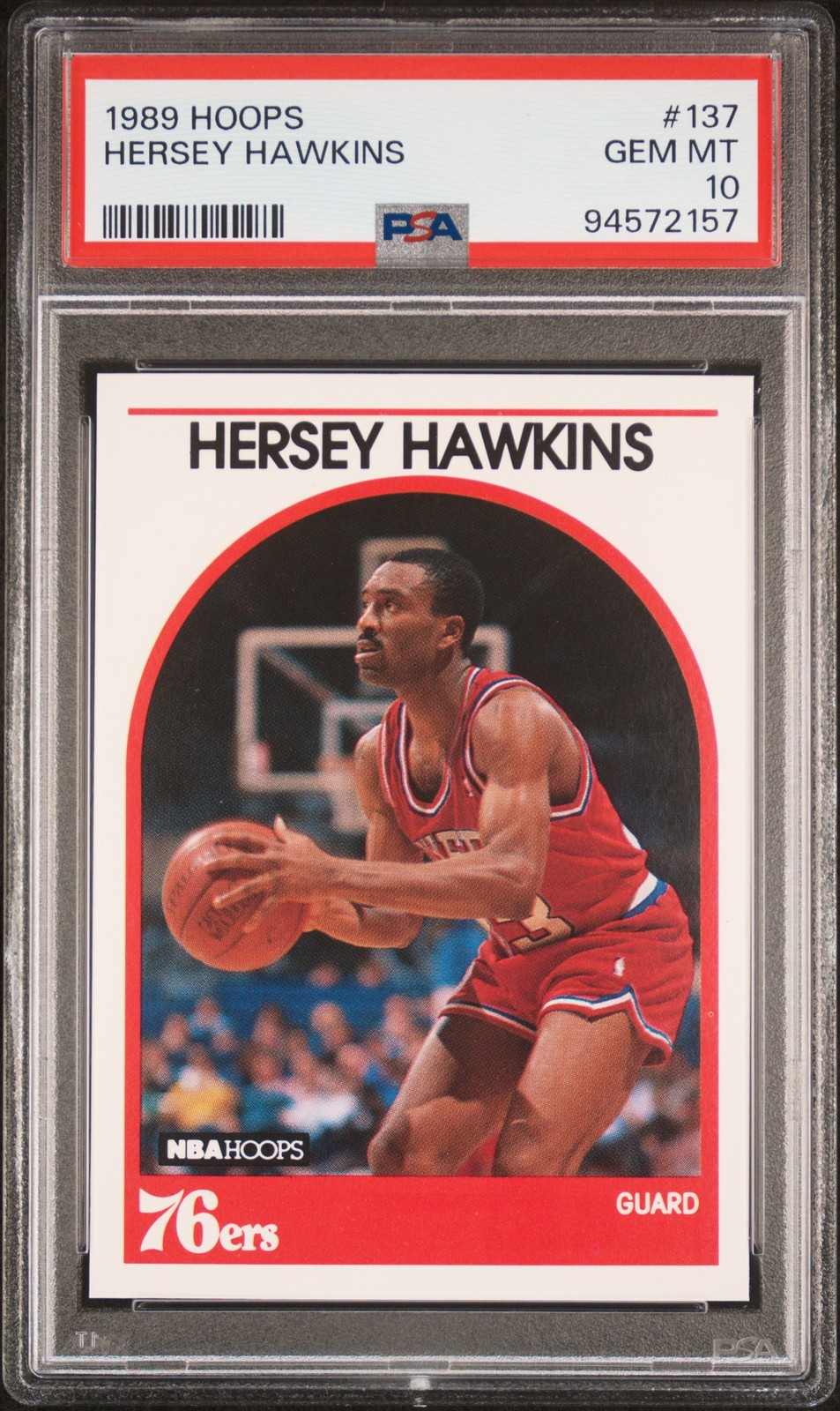 1989 HOOPS #137 HERSEY HAWKINS PSA 10