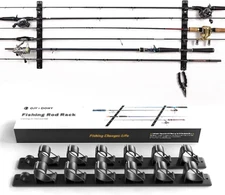 Wall Mount Fishing Rod Holders,Horizontal/Ceiling Fishing Pole Storage Rack for