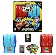 Mattel Games Rock Em Sock Em Robots Fight Cards Game W/ 2 Boxing Gloves