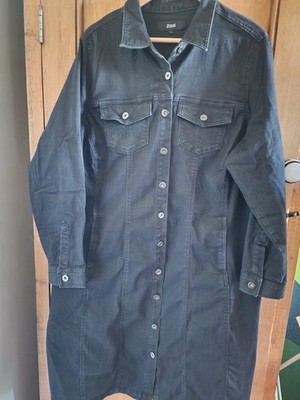 Zizzi Dark Black Denim Dress Plus Size L UK 18 20