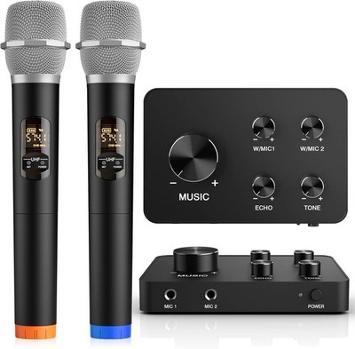 FEKTIK Wireless Karaoke Microphone System, Dual Handheld Wireless Microphones...