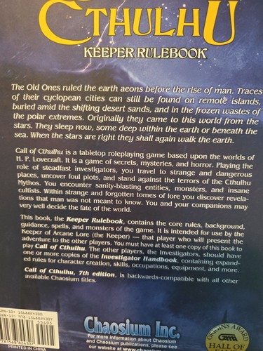 Call of Cthulhu Keeper's Rulebook And Investigator Handbook 7th Edition - Bild 6 von 14