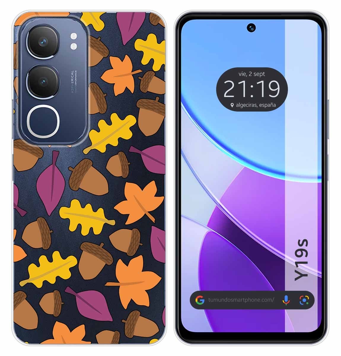 Custodia In Silicone Trasparente Per Vivo Y19S Design Autunno Disegni