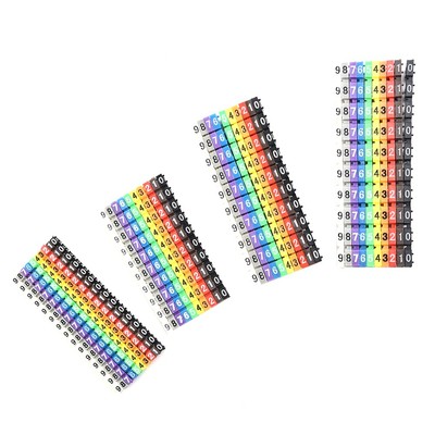 Drahtnummernbox 100 Stück C-Typ Clip-On Design bunt für Draht 1,5-6 mm