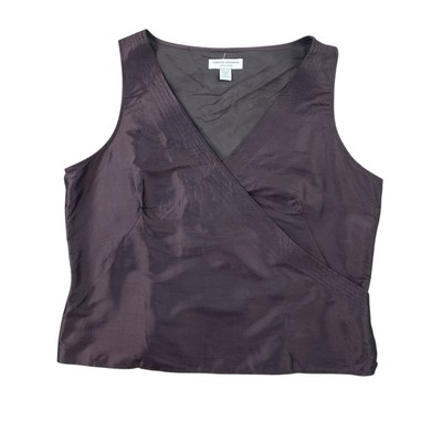 NWT Valerie Stevens Separates Womans 100% Silk Sleeveless Blouse Size XL Brown
