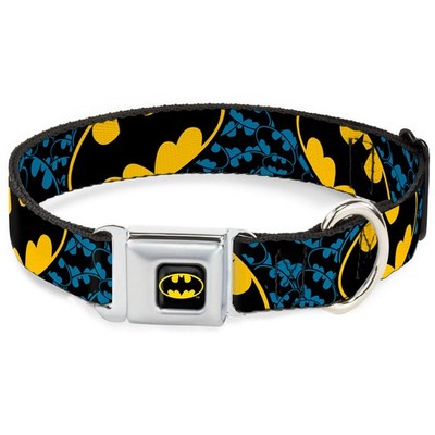 Dog Collar BMC-Batman Black/Yellow Bat Signals Stacked w/C/U Blue/Bl (US IMPORT)