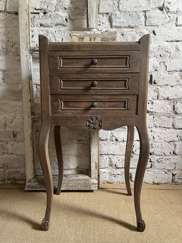 A Single Weathered French Mid Century Vintage Bedside Table - Picture 2 of 15