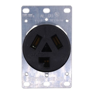 LEVITON 5207 NON-GROUNDING FLUSH MOUNT RECEPTACLE, 10-30R, 3P, 3W, 30A, 125/250V