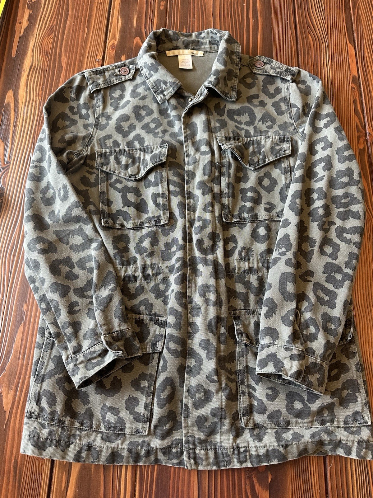 Ellison Leopard Utility Jacket Medium Olive Cargo… - image 2