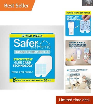 StickyTech Refill Glue Cards for SH502 Indoor Fly Trap - 6 Pack, Chemical-Free
