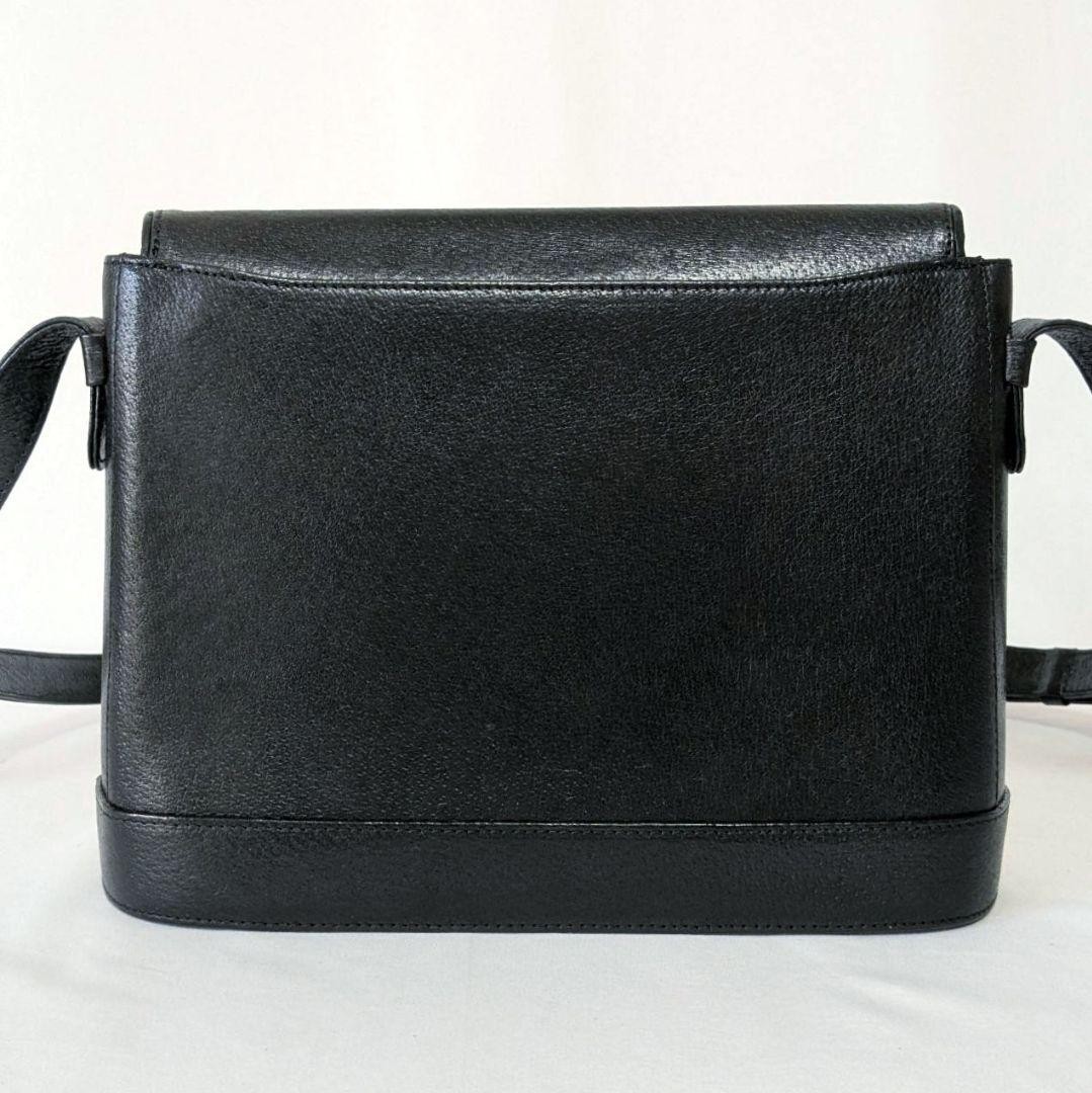 Valentino Garavani Black Leather Shoulder Bag with Gold Hardware, Vintage Japan thumbnail 3