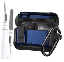 Compatible with JBL Vibe 200TWS/JBL Vibe Beam Case Cover Lock Clip Black/Blue