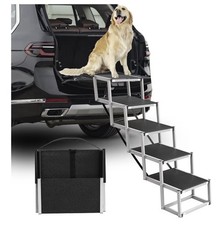 Dog Stairs Large Dogs 5 Step Foldable Ramp for Car Non-Slip Deergym Open Box 