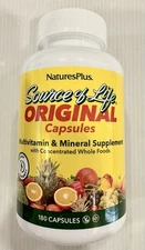 Natures Plus Source of Life - 180 Capsules - Multivitamin & Mineral - Support..