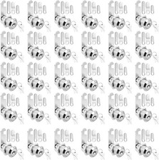 KVEKVE 30 Pack 5/8 Inch Cam Locks Keyed Alike with 60 Keys Zinc Alloy Cabinet