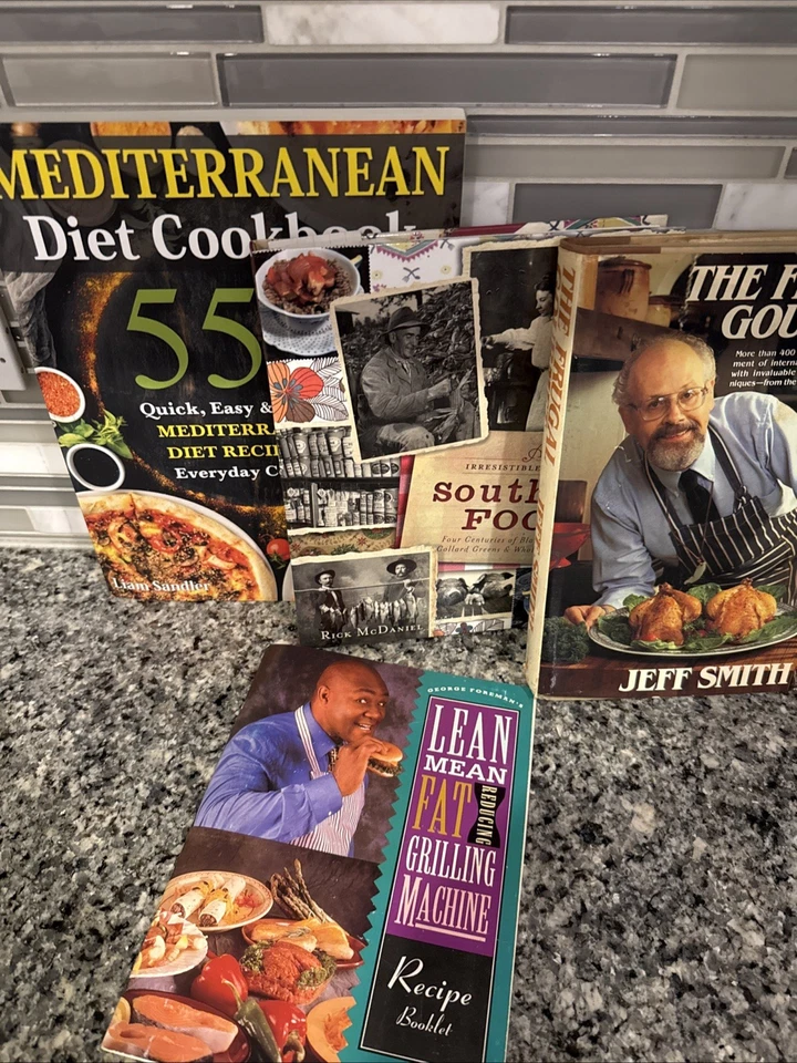 Cookbook lot of 4 Books Vintage New Mediterrane Southern Grill Plant Health - Image 2 of 4