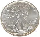 1990 Silver Eagle Natural Golden Toning 1 oz .999 American BU Coin Capsule