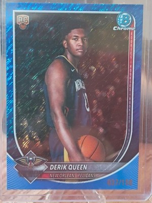2025-26 Bowman - Chrome Derik Queen #BCV-13 Blue Shimmer Refractor /150 (RC)