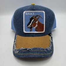Goorin Bros The Farm G.O.A.T. Goat Trucker Hat Denim Blue Snapback