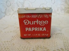 Vintage Durkee's 1 1/4 oz Paprika Spice Tin Box