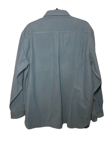 LL Bean Blue Chamois Cloth Flannel Shirt Men’s L Traditional Fit L/S Work Chore - Picture 3 of 6