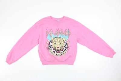 H&M Divided Damen Pink Def Leppard Pullover Sweatshirt XXS