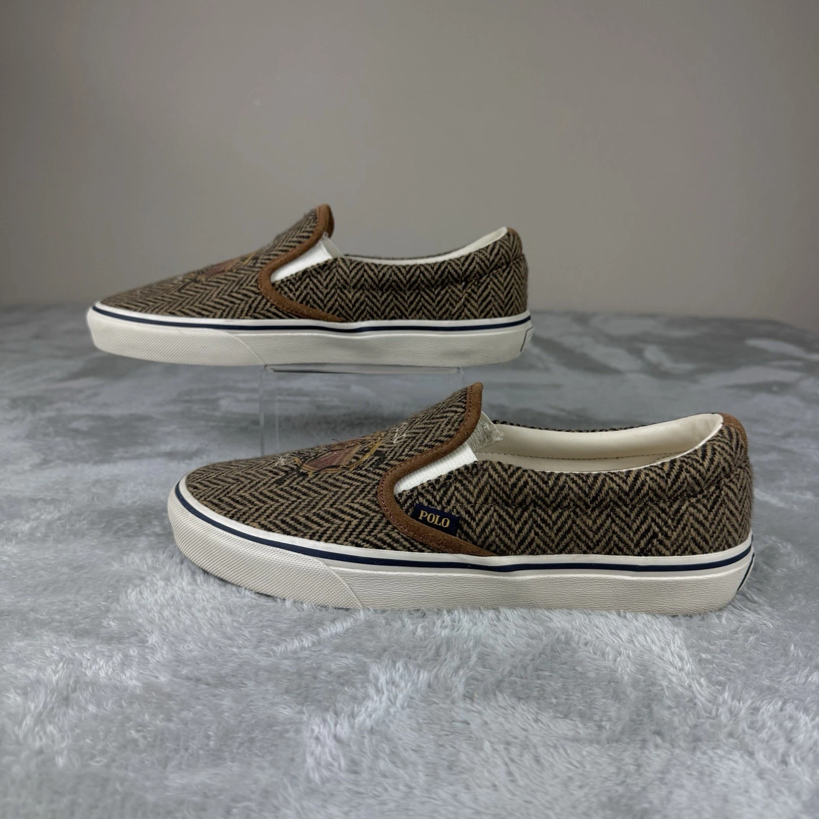 Polo Ralph Lauren Slip On Shoes Men's Size 8 Horse Embroidered Keaton Pony