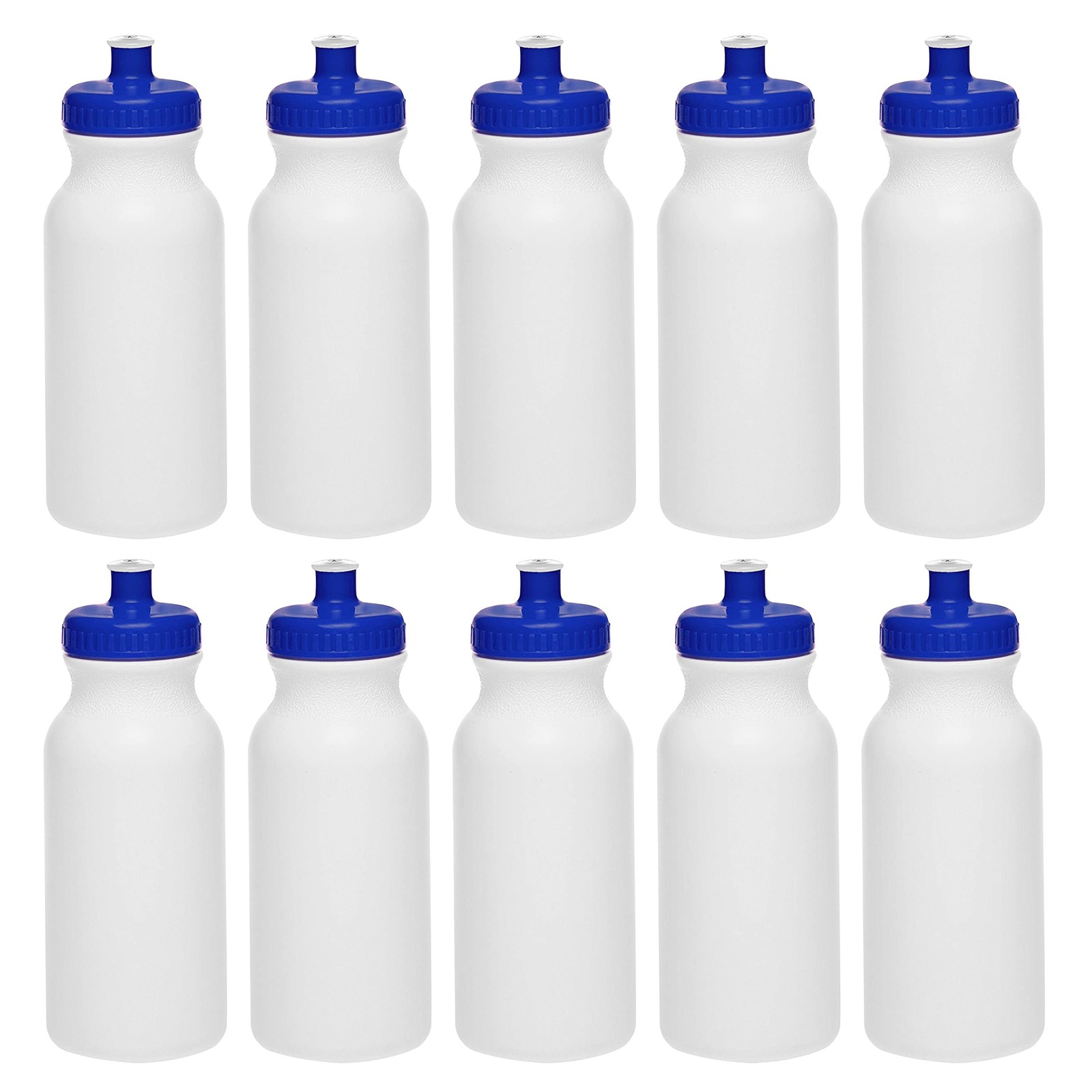 Discount promos white water bottles with push cap, 10 pack, 20 oz, reusable bpa