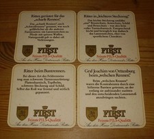 4 First Bierdeckel aus dem Hause Dortmunder Ritter, Ritter Turnier