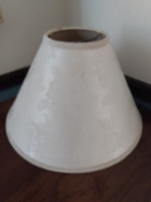 Vintage 10'' Tall Off White Ivory Cream Victorian Lamp Shade Brocade Braided Trim