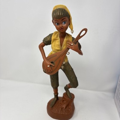 VTG MCM Tilso Japan Pixie Elf Musician 13.5 1960's  Figurine Plastic
