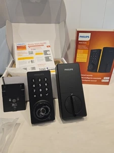 Phillips 4200 Series WiFi Fingerprint Smart Deadbolt & Door Handles Matte Black