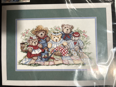 1996 Dimensions - Teddy Bear Picnic Cross Stitch Kit #3809 Dawna