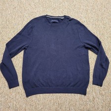 Tommy Bahama Sweater Men Medium Blue Floral Tropical Island Pullover Lightweight