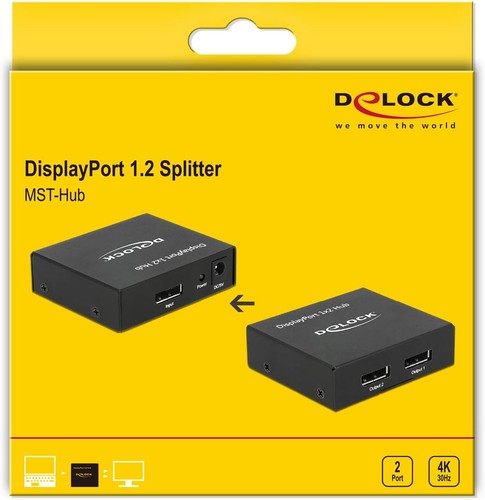 DeLock 87691, DisplayPort 1.2 Splitter 1 x DisplayPort in > 2 x DisplayPort Out - Afbeelding 4 van 6