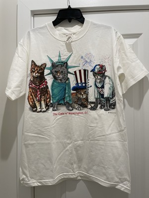 Vintage Cat Shirt 1990 s The Cats Of Washington DC Deadstock USA Patriotic NWT