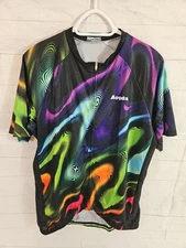 Aogda Mens 3XL Fits Like L Cycling  Bicycle Jersey Shirt Full Zip Short Sleeve